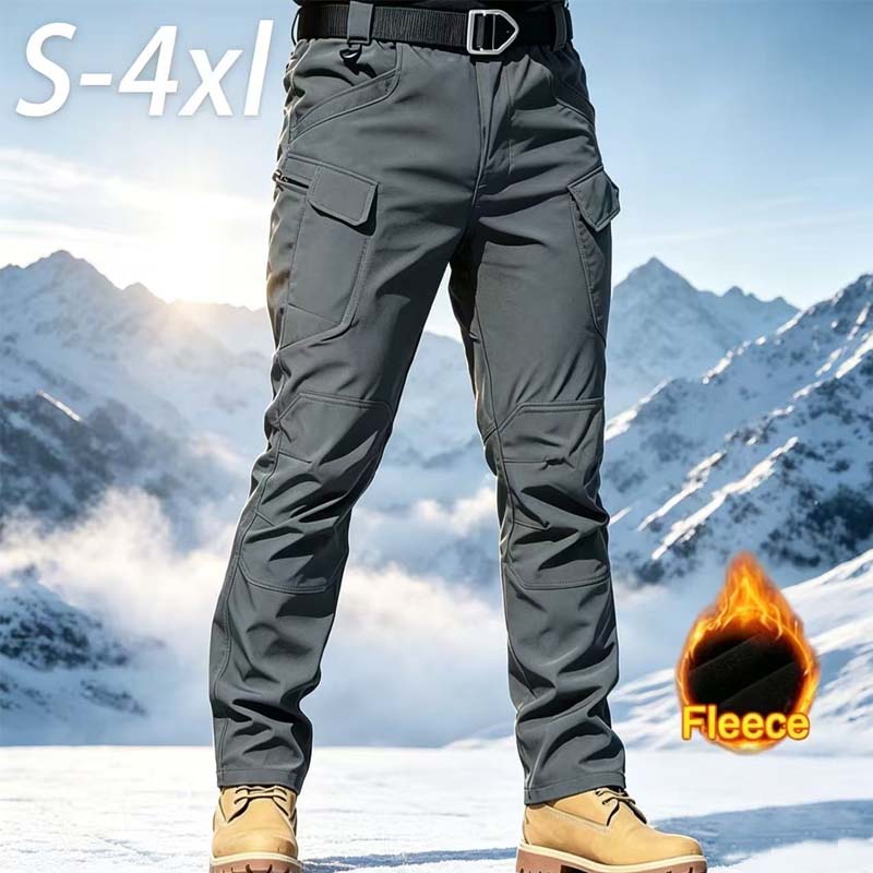 Winter Clothing Hiking - กางเกงคาร์โก้ผ้าฟลีซสำหรับผู้ชาย ใส่สบาย กันลมและกันหนาว เหมาะสำหรับการปีนเขา เดินป่า ทำงานกลางแจ้ง