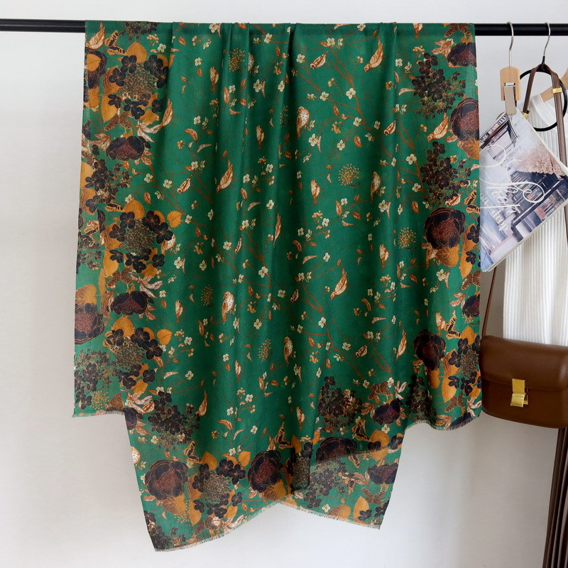 ผ้าคลุมไหลแคชเมียร์สีเขียวยาว  - Winter Clothing Hong Kong บทวิจารณ์และราคา